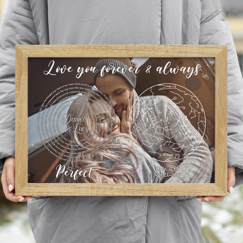 Love You Forever And Always Favorite Song Lyrics Custom Star Map Canvas Poster Anniversary Gift - Image 12