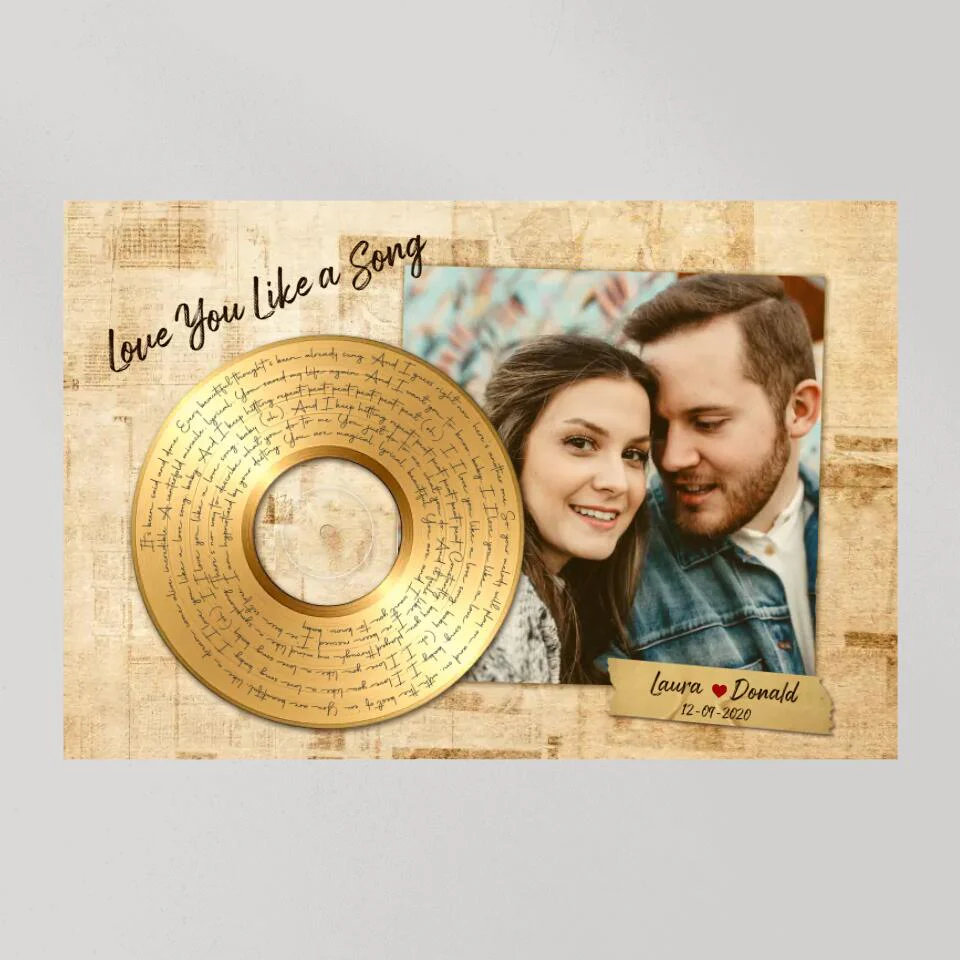 Personalized Valentine Gifts - Love You Like A Love Song Custom Canvas Poster Anniversary Gift For Couples - Image 10
