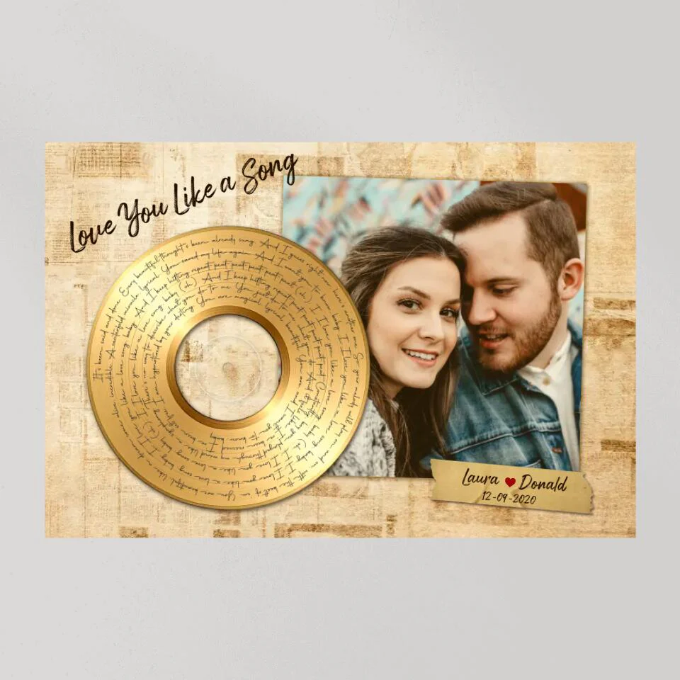 Personalized Valentine Gifts - Love You Like A Love Song Custom Canvas Poster Anniversary Gift For Couples - Image 11