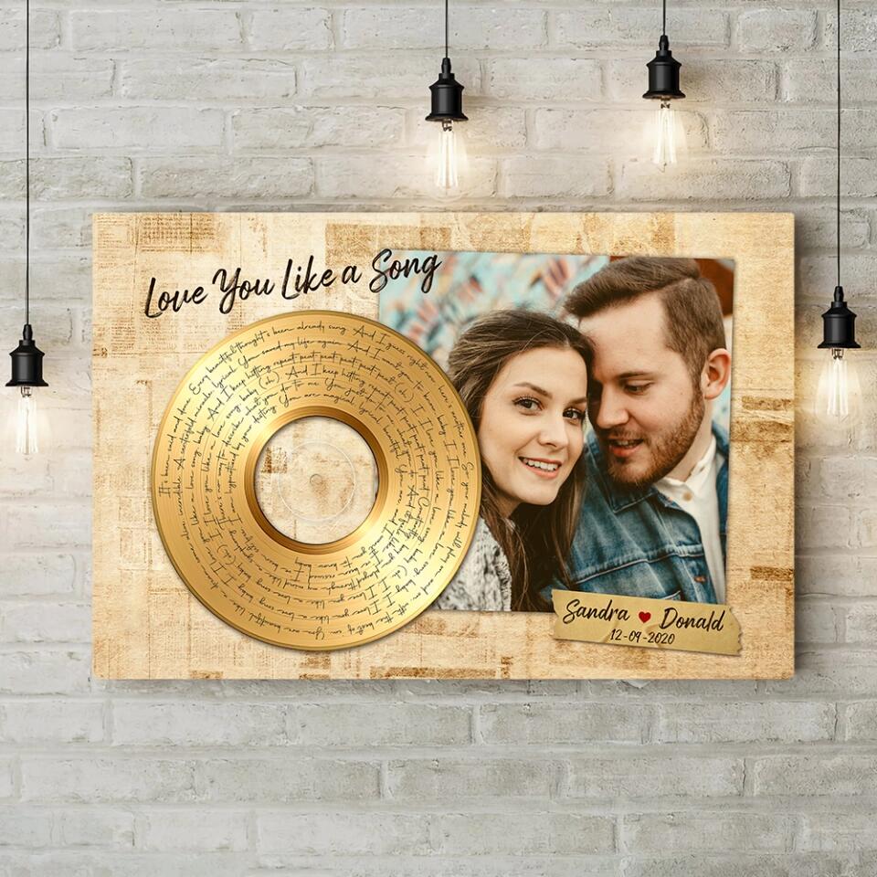 Personalized Valentine Gifts - Love You Like A Love Song Custom Canvas Poster Anniversary Gift For Couples - Image 12