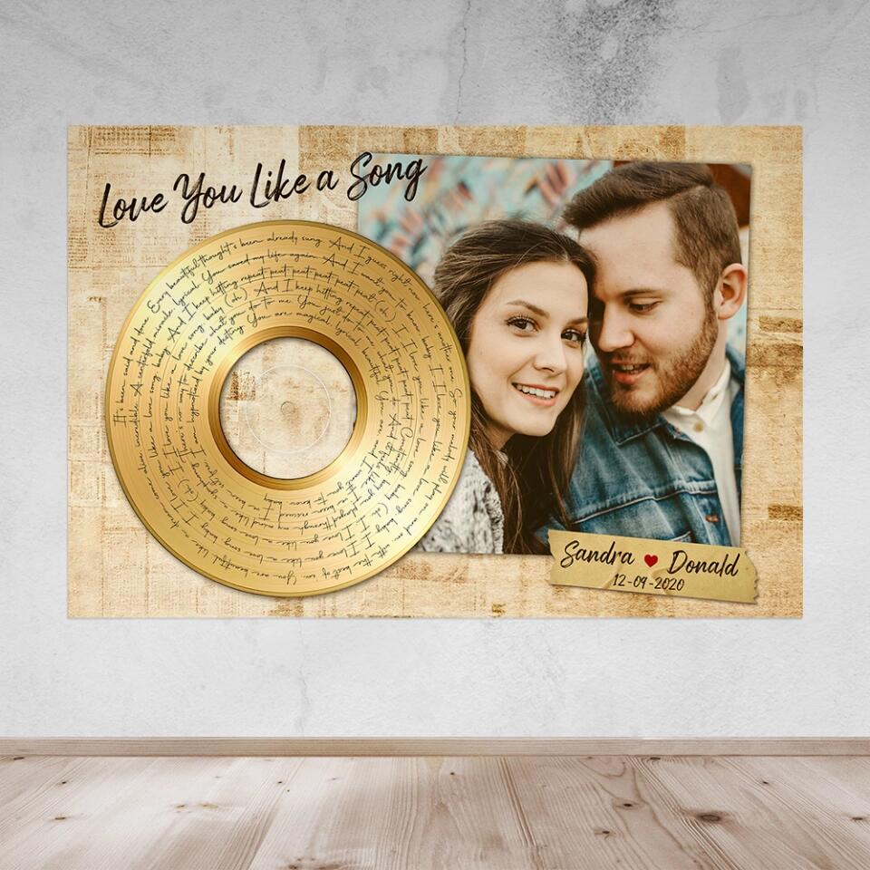 Personalized Valentine Gifts - Love You Like A Love Song Custom Canvas Poster Anniversary Gift For Couples - Image 13