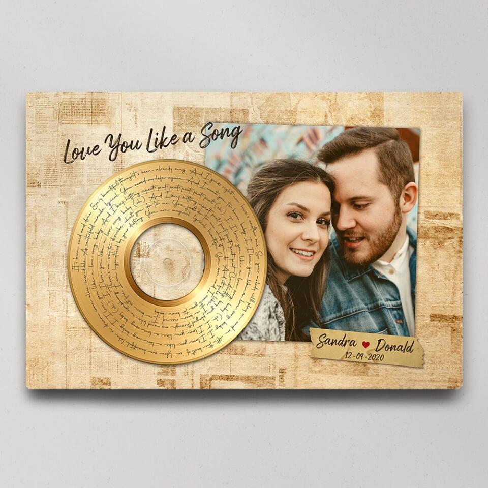 Personalized Valentine Gifts - Love You Like A Love Song Custom Canvas Poster Anniversary Gift For Couples - Image 4
