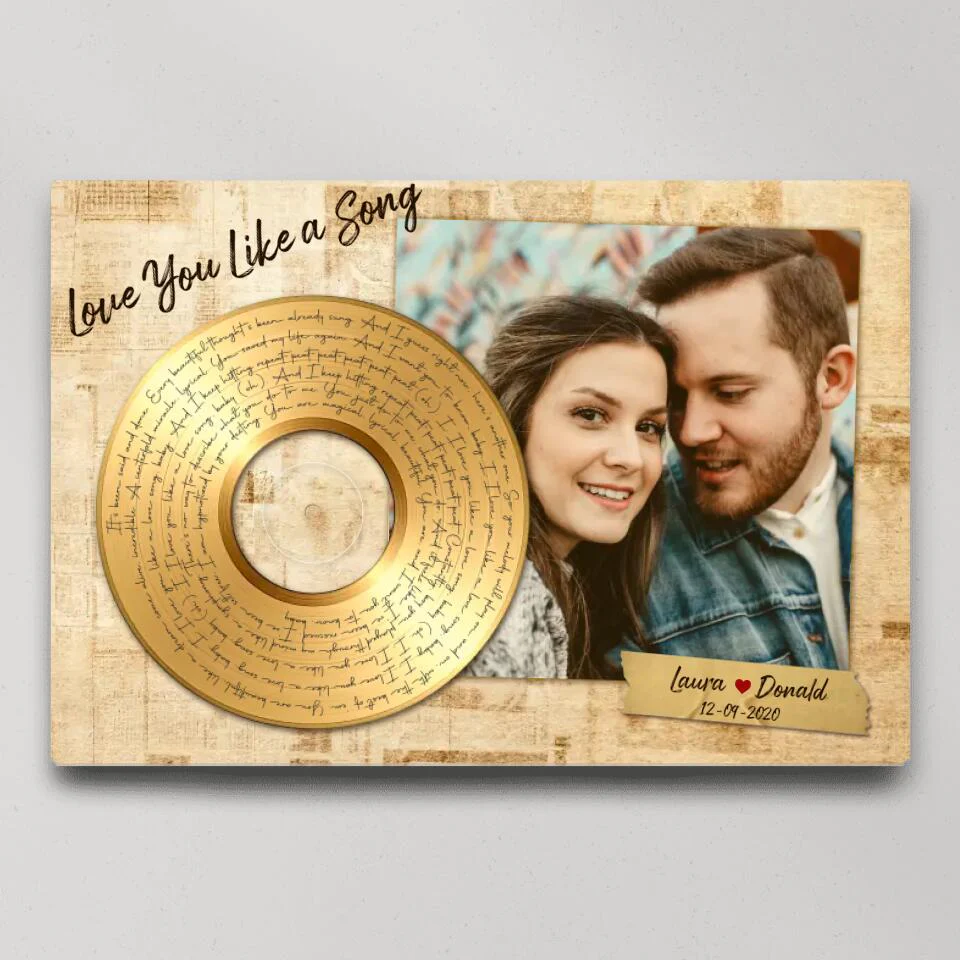 Personalized Valentine Gifts - Love You Like A Love Song Custom Canvas Poster Anniversary Gift For Couples - Image 5