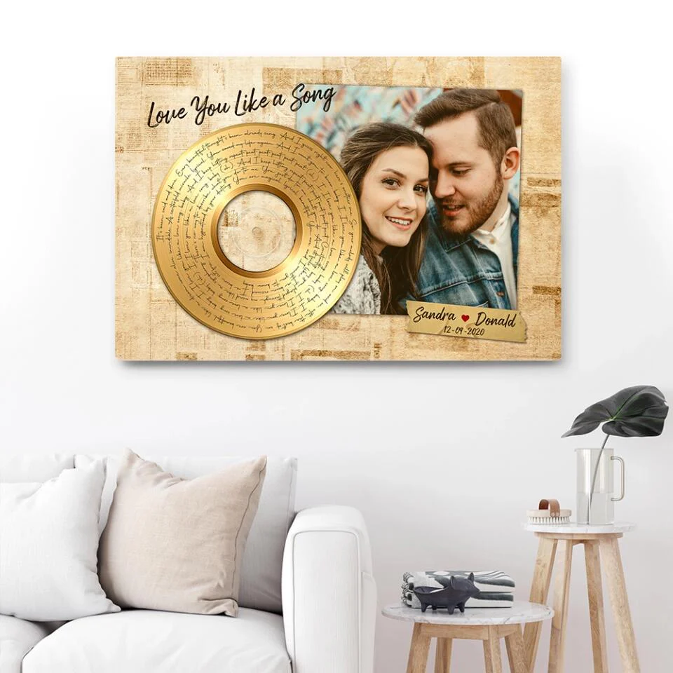 Personalized Valentine Gifts - Love You Like A Love Song Custom Canvas Poster Anniversary Gift For Couples - Image 7