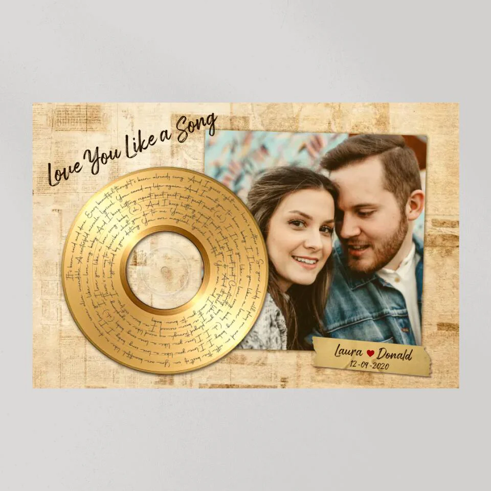 Personalized Valentine Gifts - Love You Like A Love Song Custom Canvas Poster Anniversary Gift For Couples - Image 9