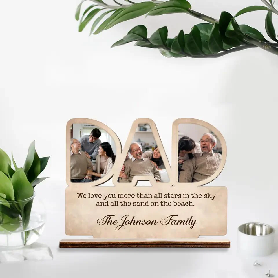 Love You More Than Stars In The Sky - Personalized Custom Wooden 3 Layers Plaque - Best Gifts For Your Dad Husband On Birthday Father's Day - 211IHPLNWP319 - Image 3