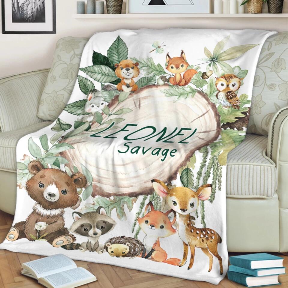 Lovely Floral Style - Cute Animal Theme - Personalized Baby Name - Custom Nickname - Blanket - Best Gift for 3 Months 7 Month Baby Kid Toddler - 211ICNLNBL159 - Image 10