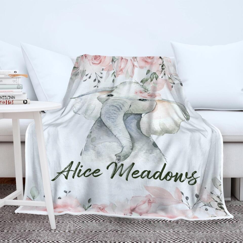 Lovely Floral Style - Cute Animal Theme - Personalized Baby Name - Custom Nickname - Blanket - Best Gift for 3 Months 7 Month Baby Kid Toddler - 211ICNLNBL159 - Image 11