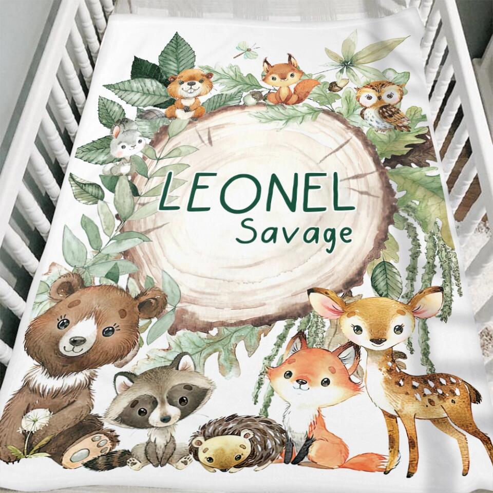 Lovely Floral Style - Cute Animal Theme - Personalized Baby Name - Custom Nickname - Blanket - Best Gift for 3 Months 7 Month Baby Kid Toddler - 211ICNLNBL159 - Image 12