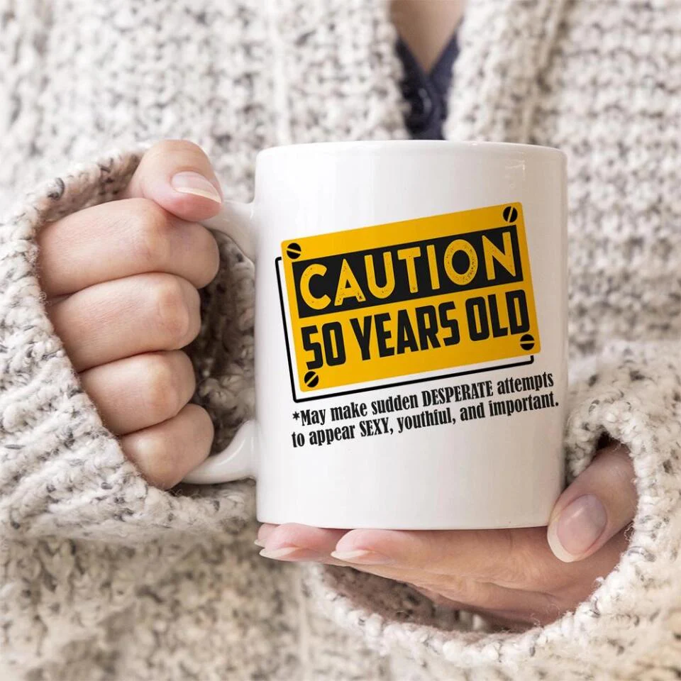 Caution This One May Make Desperate Attempts To Be Sexy - Personalized White Mug - Image 3