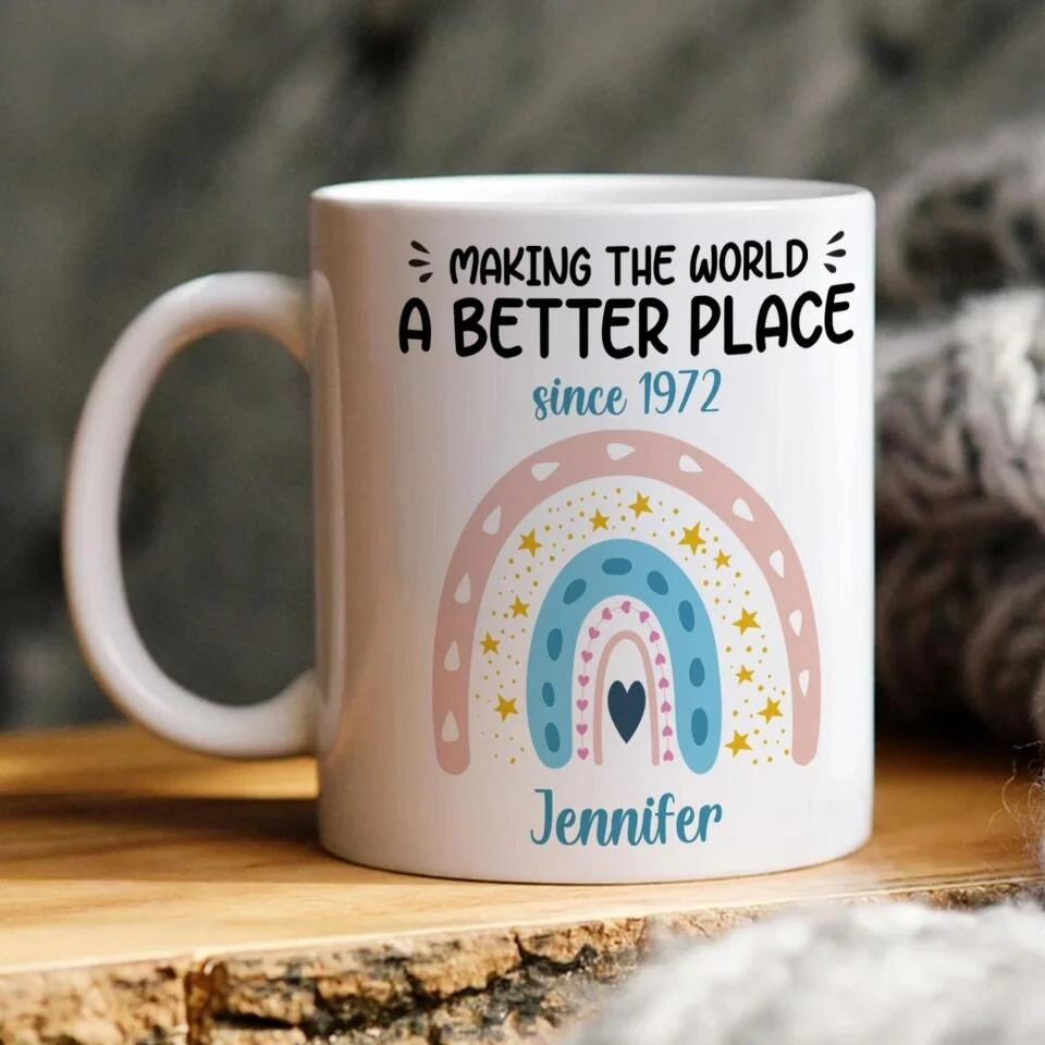 Making The World A Better Place Personalized White Mug - Image 4