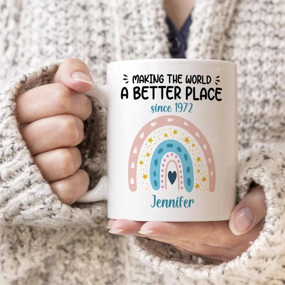 Making The World A Better Place Personalized White Mug - Image 5