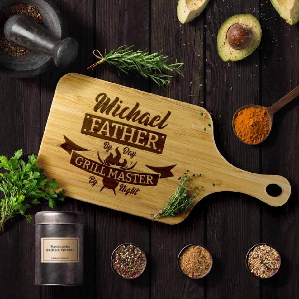 Master Of The Grill The Best Father Personalized Cutting Board - Image 11