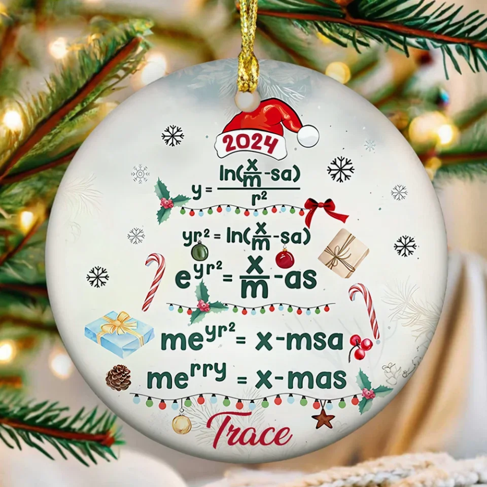Mathematical Equations Math Tutor - Custom Ceramic Ornament - Christmas Gift For Mathematics Teacher - Appreciation Gifts - Image 11