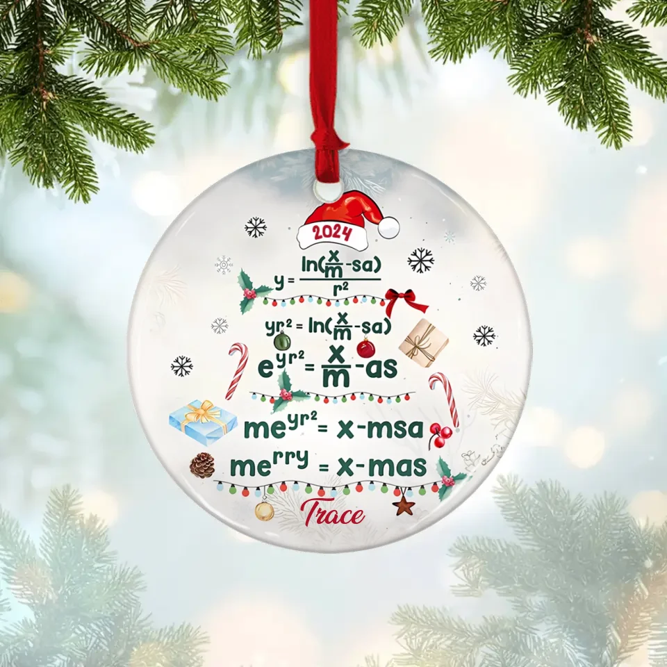 Mathematical Equations Math Tutor - Custom Ceramic Ornament - Christmas Gift For Mathematics Teacher - Appreciation Gifts - Image 2