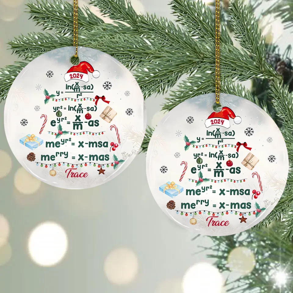 Mathematical Equations Math Tutor - Custom Ceramic Ornament - Christmas Gift For Mathematics Teacher - Appreciation Gifts - Image 3