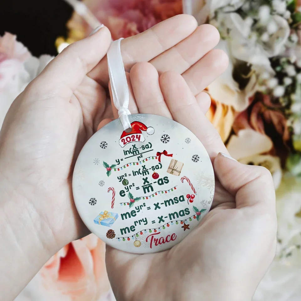 Mathematical Equations Math Tutor - Custom Ceramic Ornament - Christmas Gift For Mathematics Teacher - Appreciation Gifts - Image 4