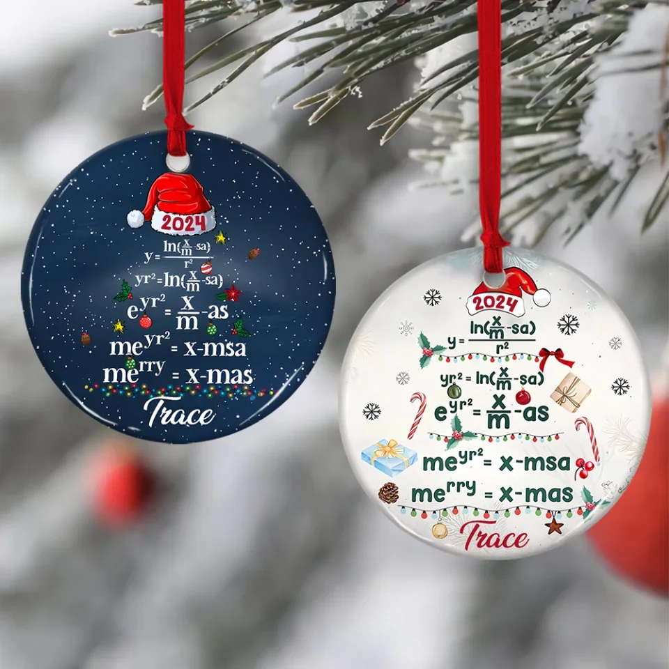 Mathematical Equations Math Tutor - Custom Ceramic Ornament - Christmas Gift For Mathematics Teacher - Appreciation Gifts - Image 5