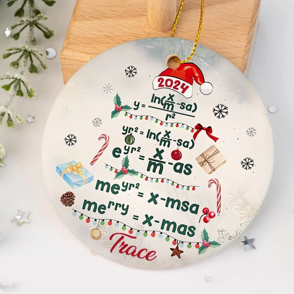 Mathematical Equations Math Tutor - Custom Ceramic Ornament - Christmas Gift For Mathematics Teacher - Appreciation Gifts - Image 6