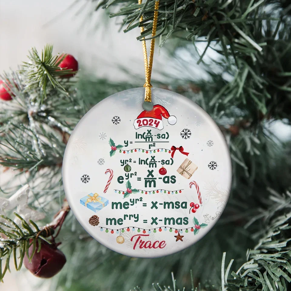 Mathematical Equations Math Tutor - Custom Ceramic Ornament - Christmas Gift For Mathematics Teacher - Appreciation Gifts - Image 9