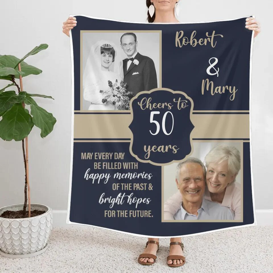 May Every Day Be Filled With Happy Memories - Best Anniversary Gifts for Her/ Personalized Fleece Blanket - 209IHNNPBL639 - Image 3