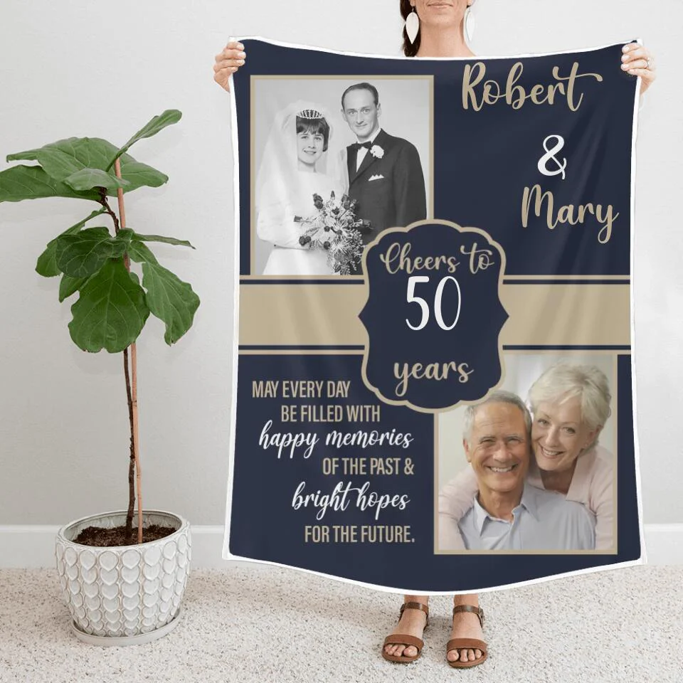 May Every Day Be Filled With Happy Memories - Best Anniversary Gifts for Her/ Personalized Fleece Blanket - 209IHNNPBL639 - Image 5