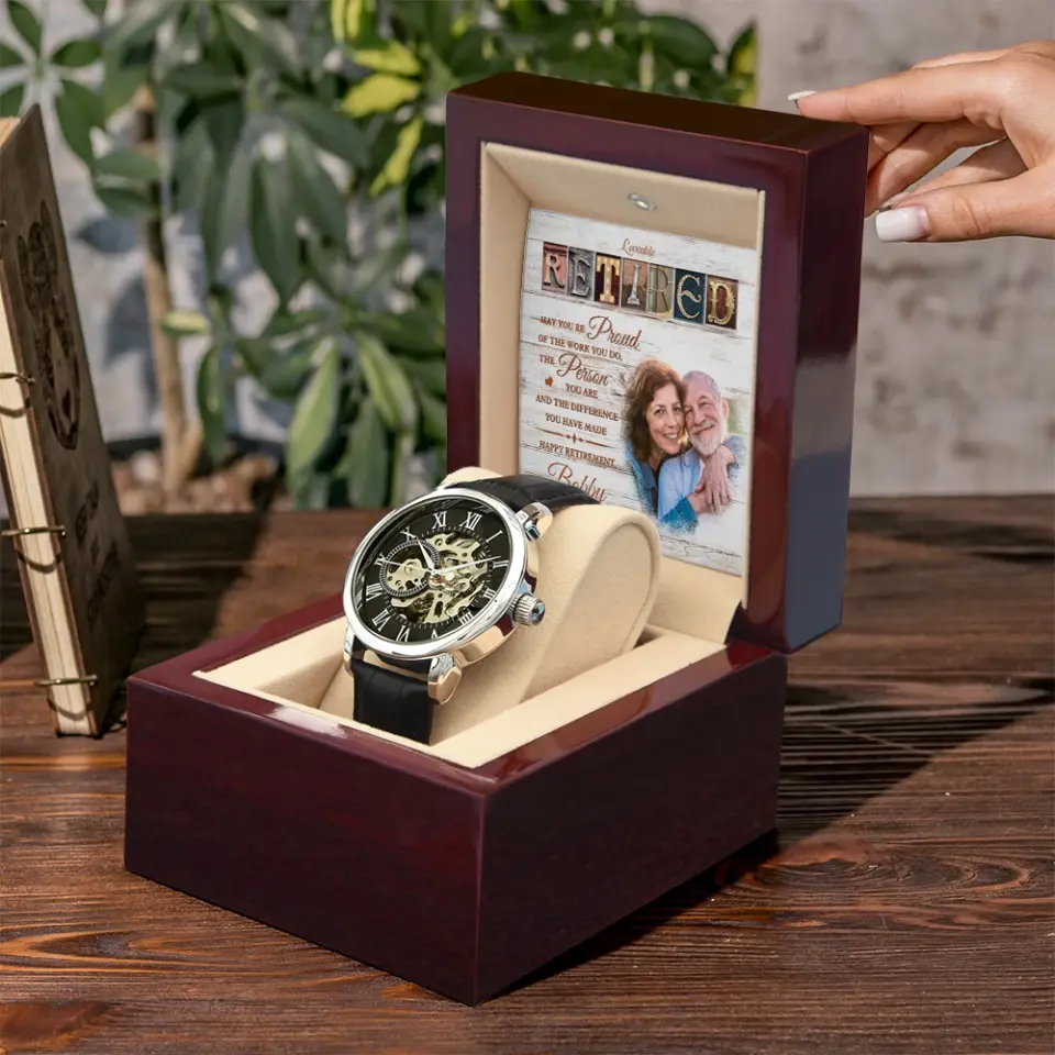 May You Be Proud Of The Work You Do, Watch Luxury Box With LED Light, Custom Gift For Retirement - Image 5