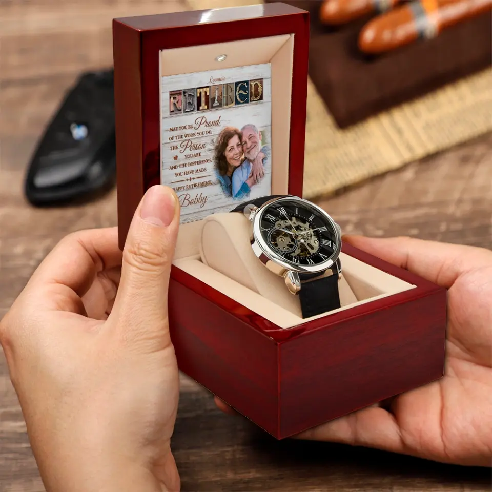 May You Be Proud Of The Work You Do, Watch Luxury Box With LED Light, Custom Gift For Retirement - Image 7
