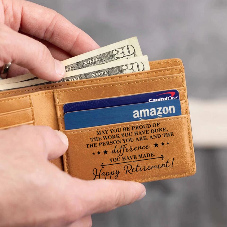 May You Proud Of Work You Have Done, Personalized Engraved Leather Wallet For Men, Retirement Gifts - Image 3