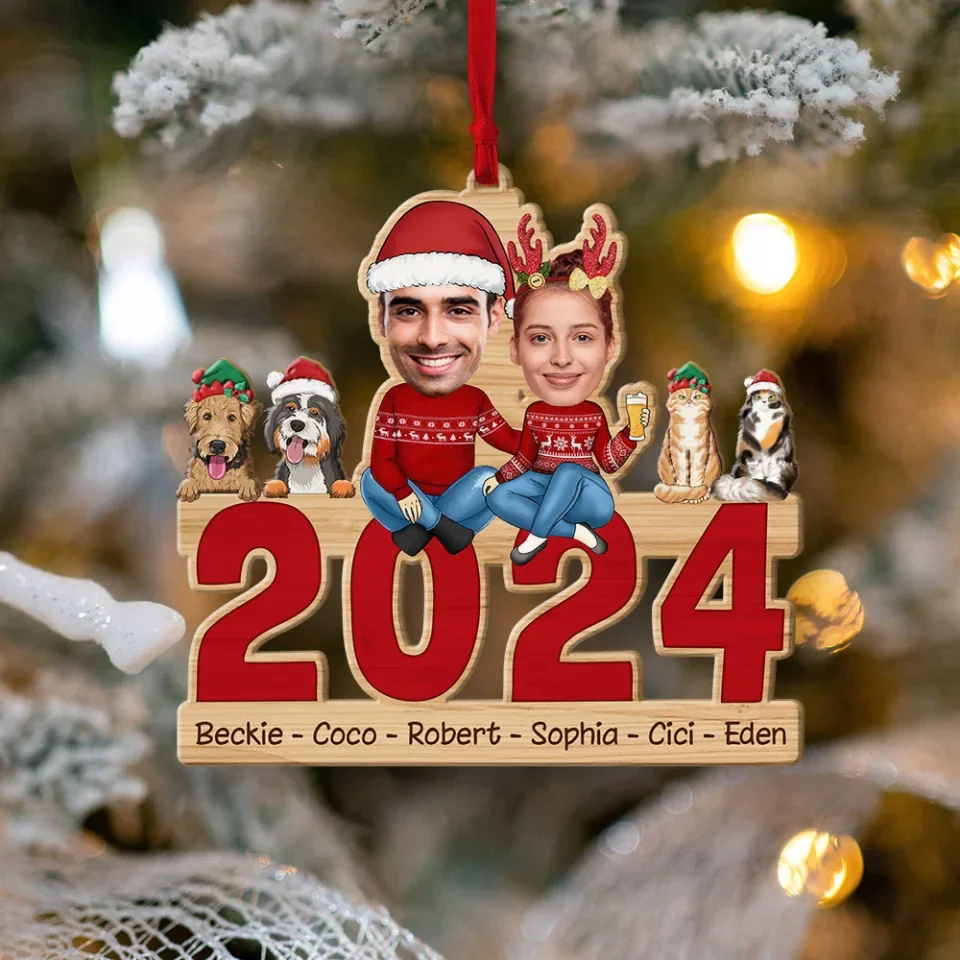 May Your Christmas Be Bright With Pet 2025 - Custom Wooden Ornament - Christmas Gift For Couples For Dog Cat Lovers - Image 2
