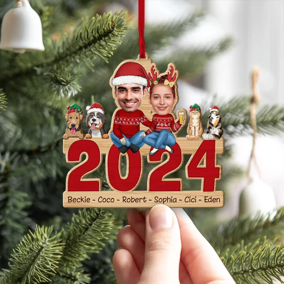 May Your Christmas Be Bright With Pet 2025 - Custom Wooden Ornament - Christmas Gift For Couples For Dog Cat Lovers - Image 3