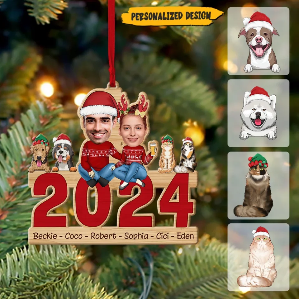 May Your Christmas Be Bright With Pet 2025 - Custom Wooden Ornament - Christmas Gift For Couples For Dog Cat Lovers - Image 5