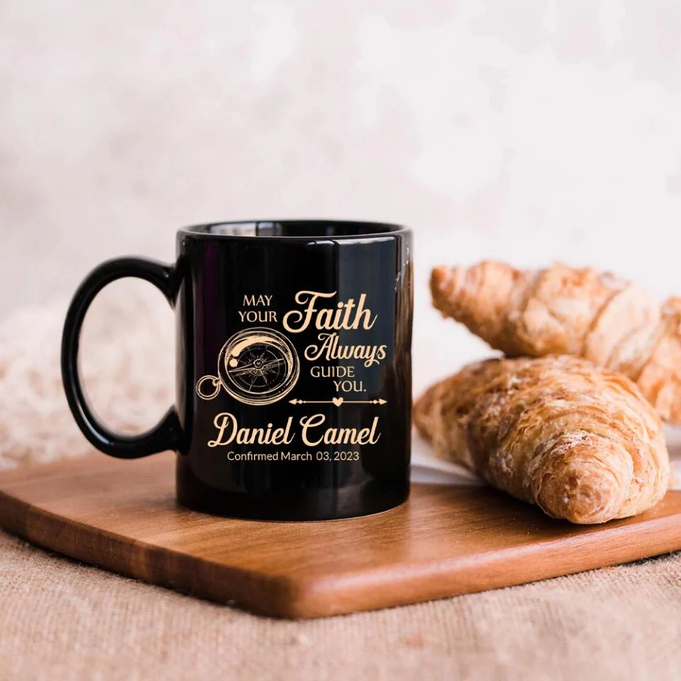May Your Faith Always Guide You - Personalized Christian Black Mug - Confirmation Gifts For Boys - Image 4