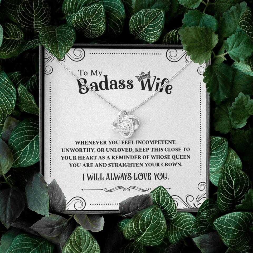 Meaningful Message To My Badass Wife Girlfriend Custom Necklace Anniversary Gift For Her - Image 10
