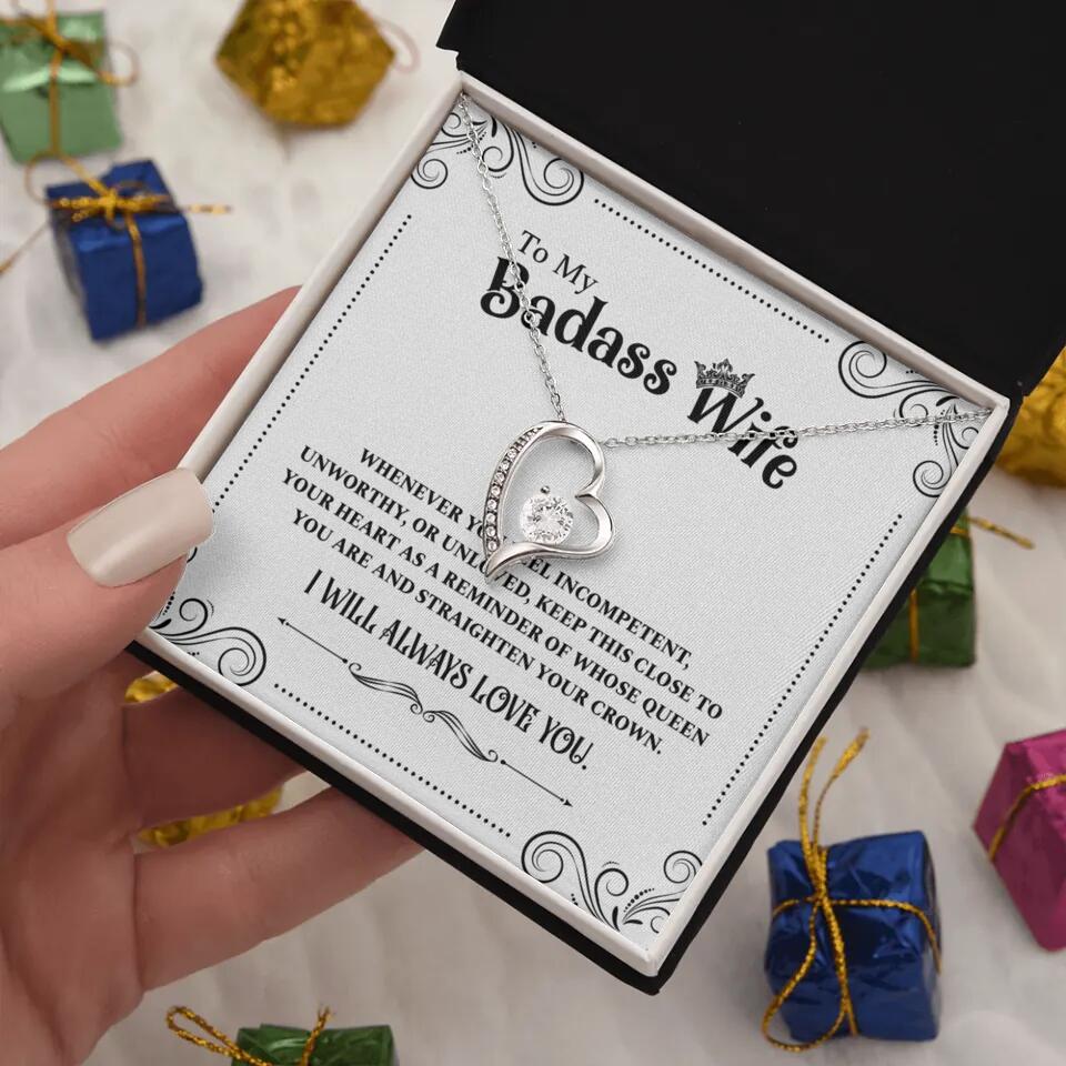 Meaningful Message To My Badass Wife Girlfriend Custom Necklace Anniversary Gift For Her - Image 16