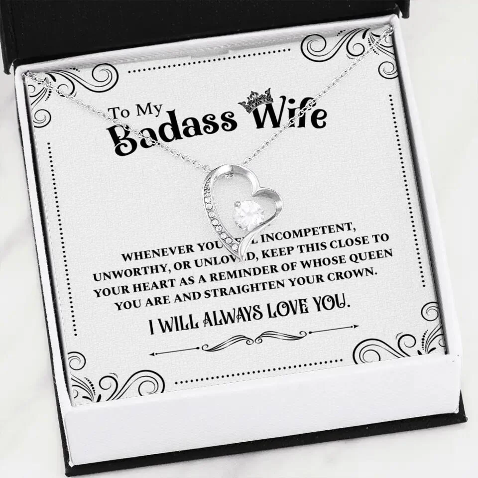 Meaningful Message To My Badass Wife Girlfriend Custom Necklace Anniversary Gift For Her - Image 21