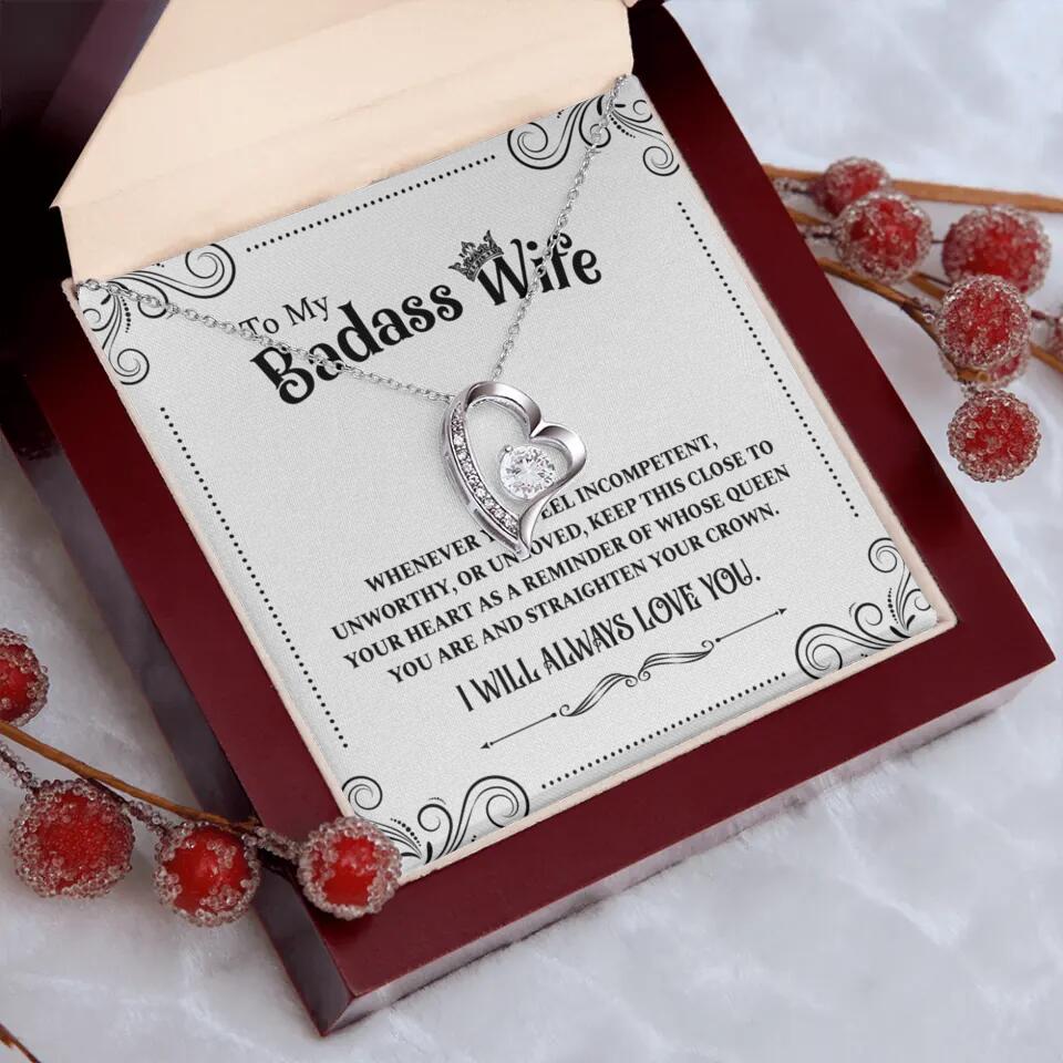 Meaningful Message To My Badass Wife Girlfriend Custom Necklace Anniversary Gift For Her - Image 28