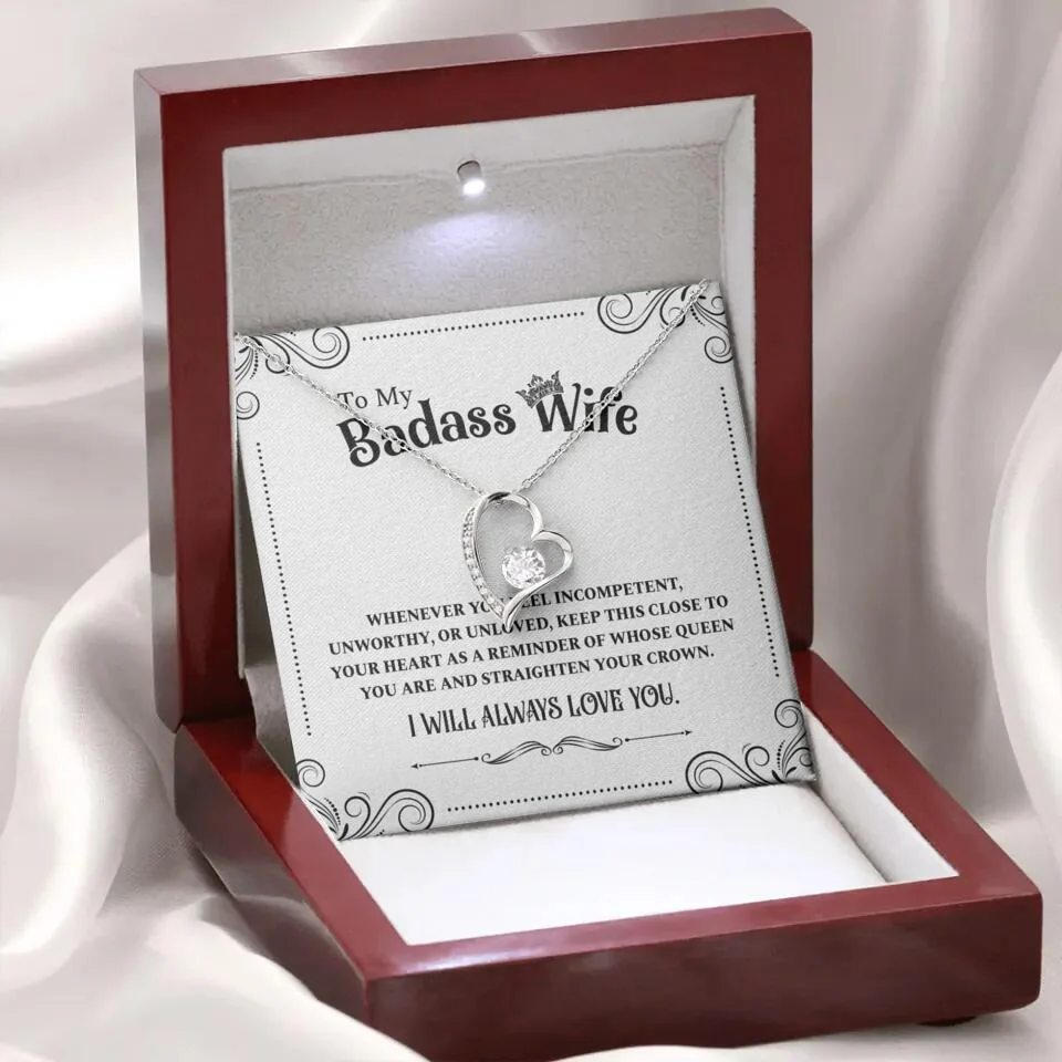 Meaningful Message To My Badass Wife Girlfriend Custom Necklace Anniversary Gift For Her - Image 29