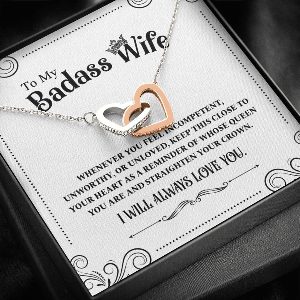 Meaningful Message To My Badass Wife Girlfriend Custom Necklace Anniversary Gift For Her - Image 3