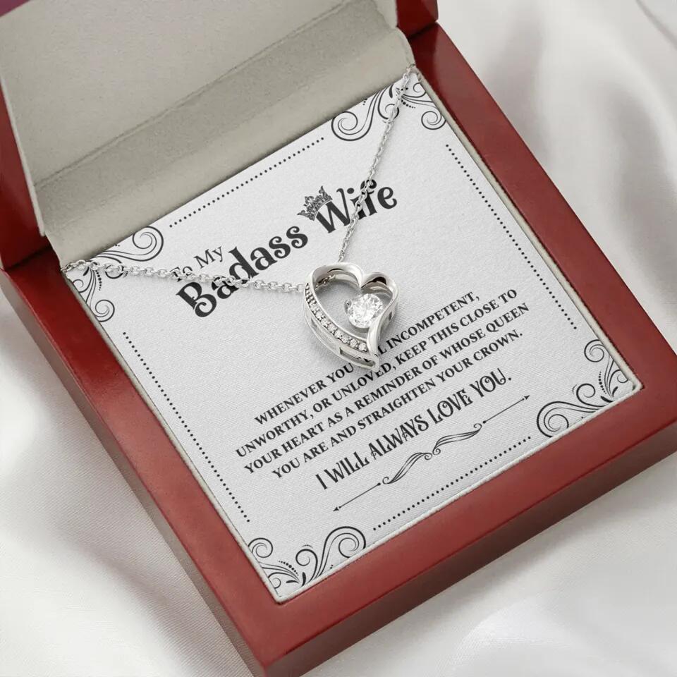 Meaningful Message To My Badass Wife Girlfriend Custom Necklace Anniversary Gift For Her - Image 30