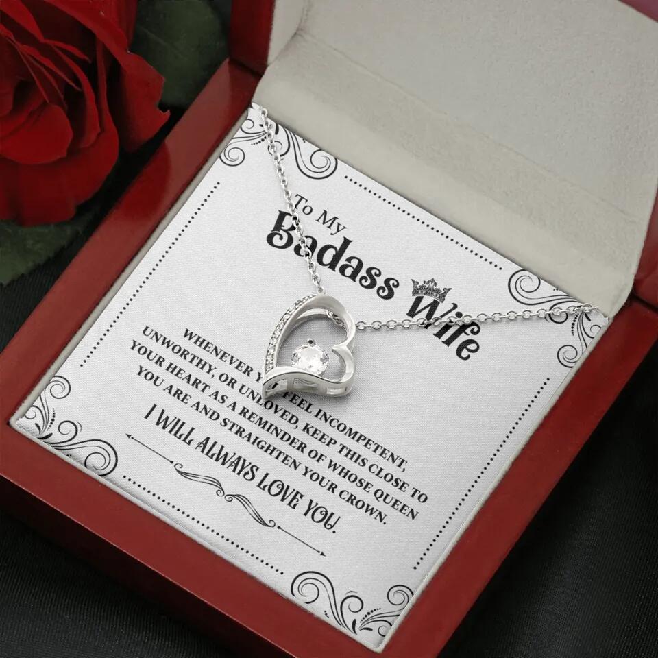 Meaningful Message To My Badass Wife Girlfriend Custom Necklace Anniversary Gift For Her - Image 32