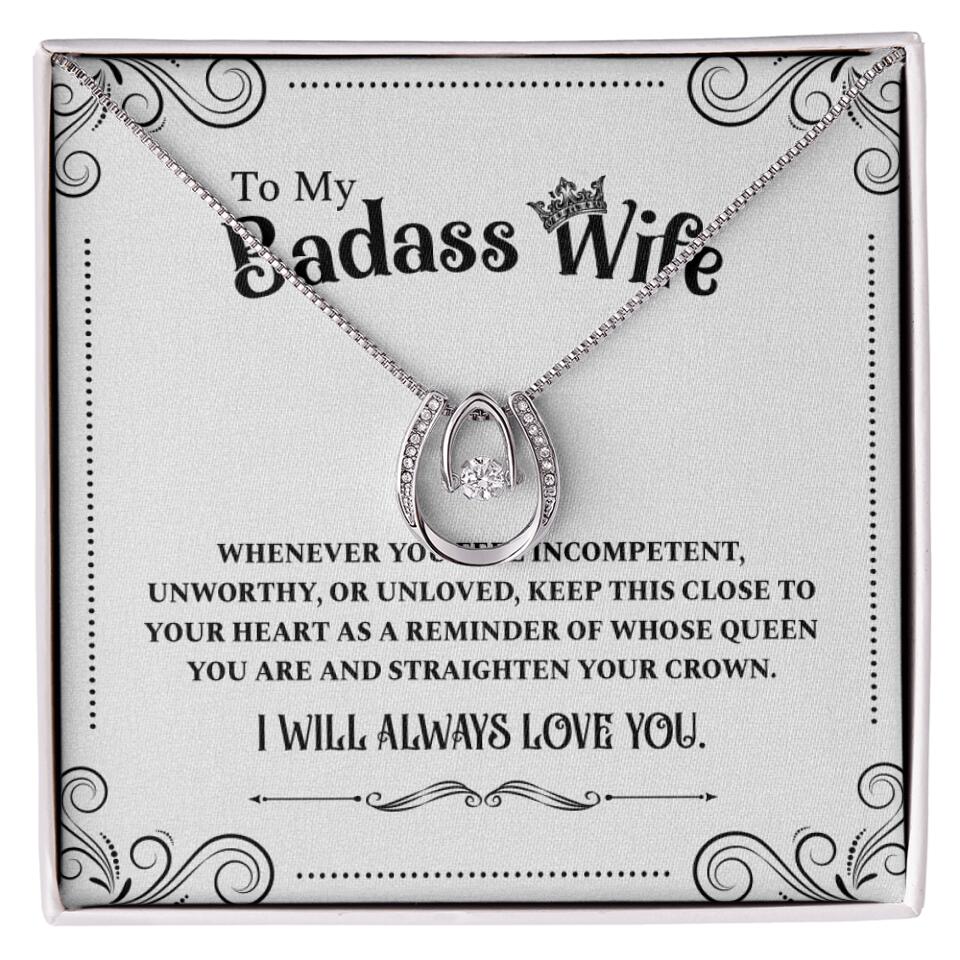 Meaningful Message To My Badass Wife Girlfriend Custom Necklace Anniversary Gift For Her - Image 35