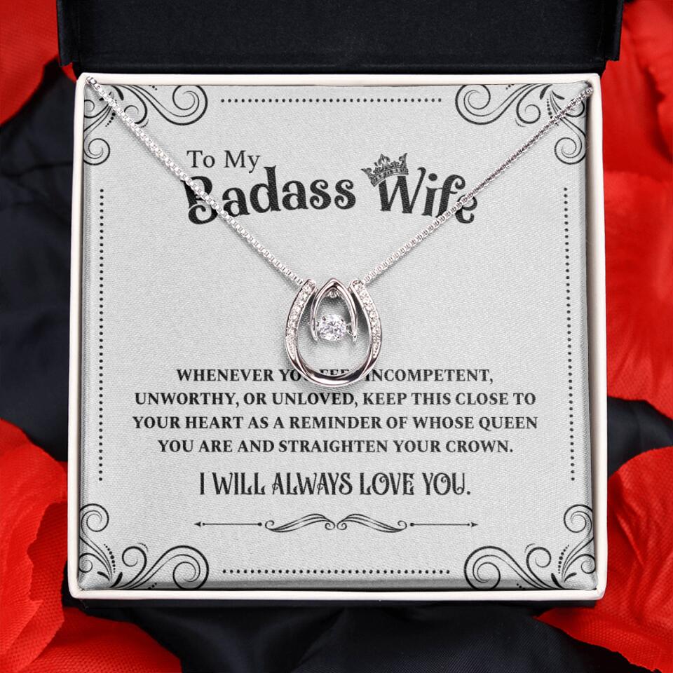 Meaningful Message To My Badass Wife Girlfriend Custom Necklace Anniversary Gift For Her - Image 36