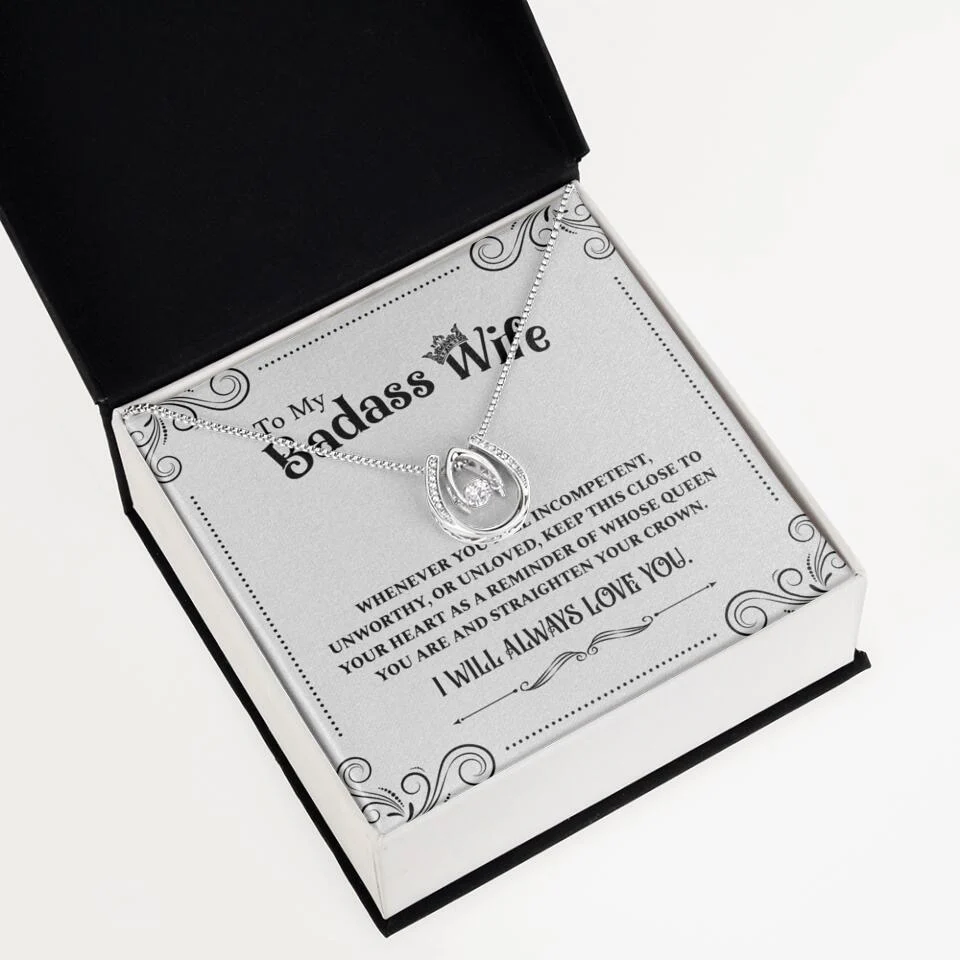 Meaningful Message To My Badass Wife Girlfriend Custom Necklace Anniversary Gift For Her - Image 37