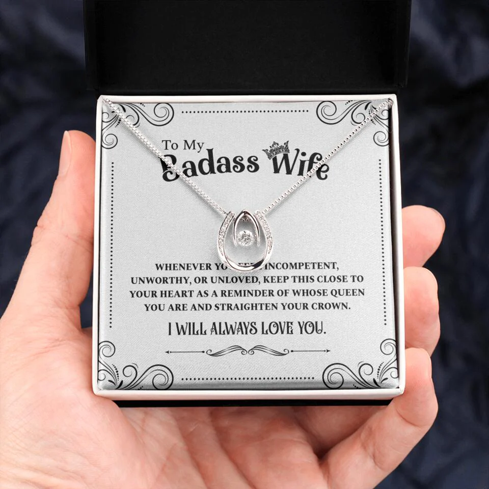 Meaningful Message To My Badass Wife Girlfriend Custom Necklace Anniversary Gift For Her - Image 38