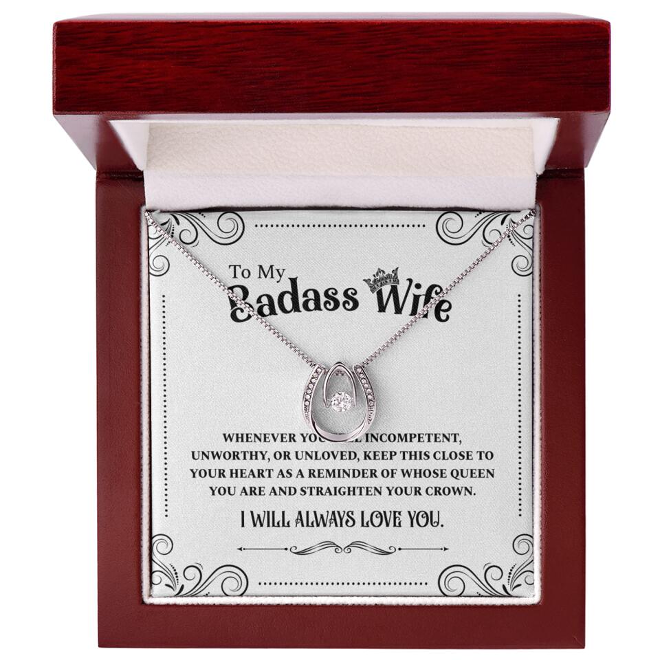 Meaningful Message To My Badass Wife Girlfriend Custom Necklace Anniversary Gift For Her - Image 39