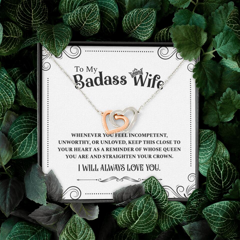 Meaningful Message To My Badass Wife Girlfriend Custom Necklace Anniversary Gift For Her - Image 4