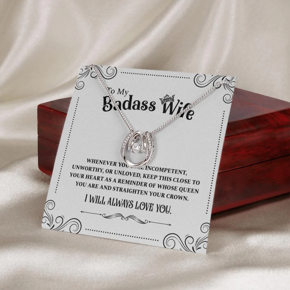 Meaningful Message To My Badass Wife Girlfriend Custom Necklace Anniversary Gift For Her - Image 40