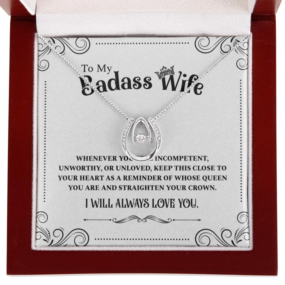 Meaningful Message To My Badass Wife Girlfriend Custom Necklace Anniversary Gift For Her - Image 41