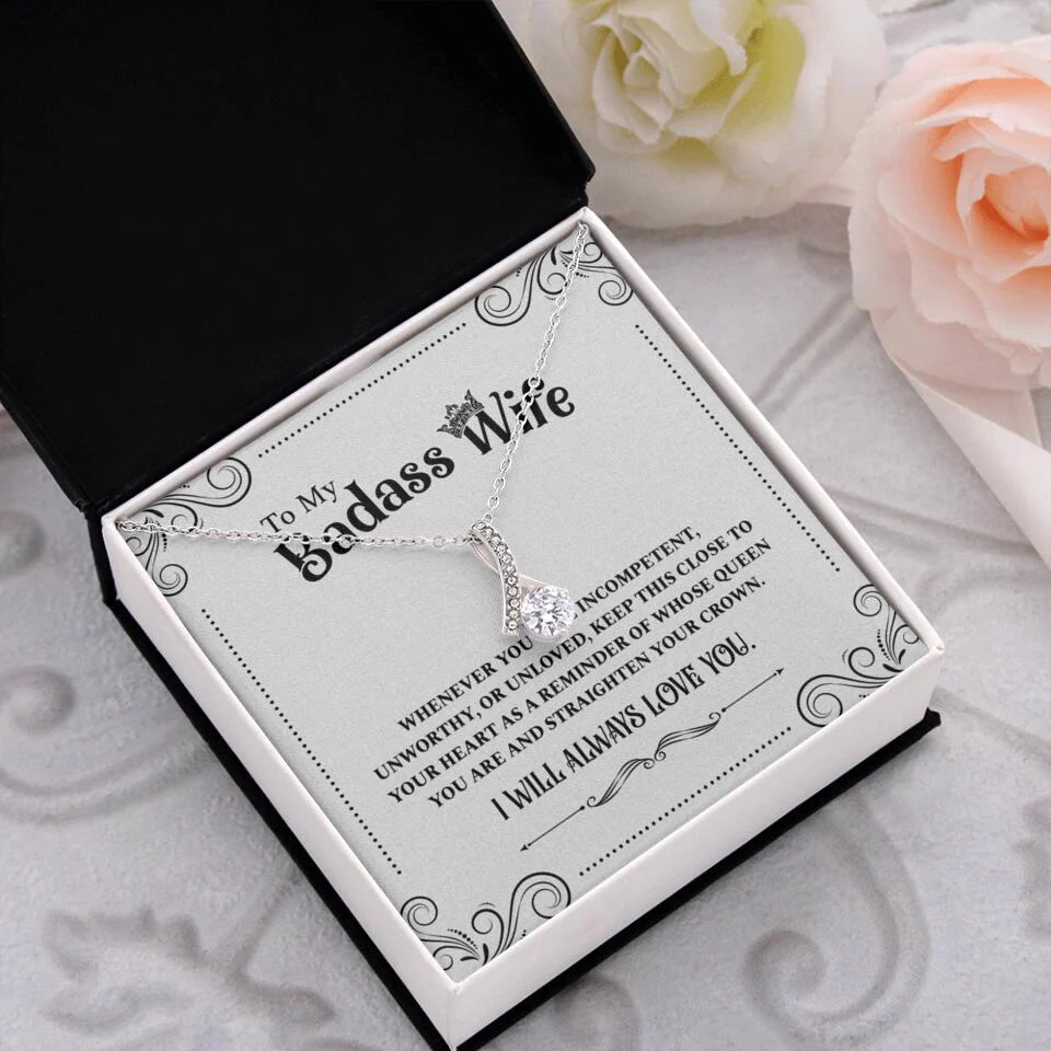 Meaningful Message To My Badass Wife Girlfriend Custom Necklace Anniversary Gift For Her - Image 45